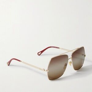 Chloé oversized aviator sunglasses with case